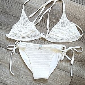 Crochet Bikini White Medium